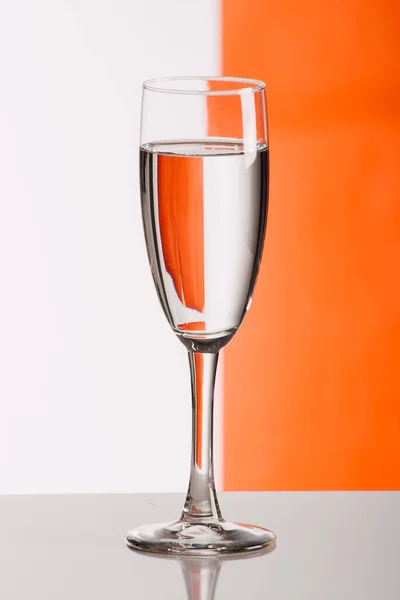 Champagne Glas Kleur Achtergrond — Stockfoto