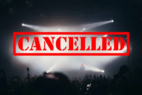 Cancelled events and music festivals background. Avoid Covid-19/ Coronavirus outbreak concept.