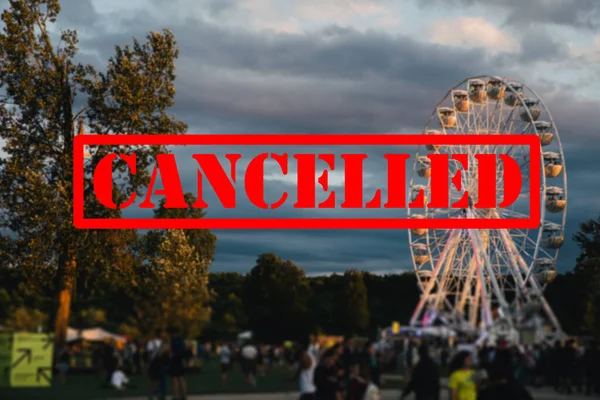 Cancelled Events Music Festivals Background Avoid Covid Coronavirus Outbreak Concept — 스톡 사진