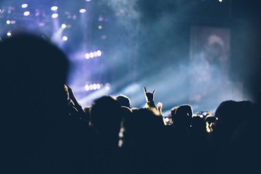 Sahne ışıkları ve bir müzik festivalinde elleri havada seyirci kalabalığı. Taraftarlar parti havasını seviyor.