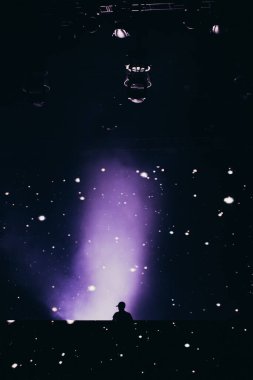 Sahne ışıkları ve bir müzik festivalinde elleri havada seyirci kalabalığı. Taraftarlar parti havasını seviyor.