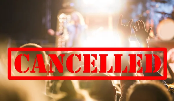 Cancelled Events Music Festivals Background Avoid Covid Coronavirus Outbreak Concept — Φωτογραφία Αρχείου