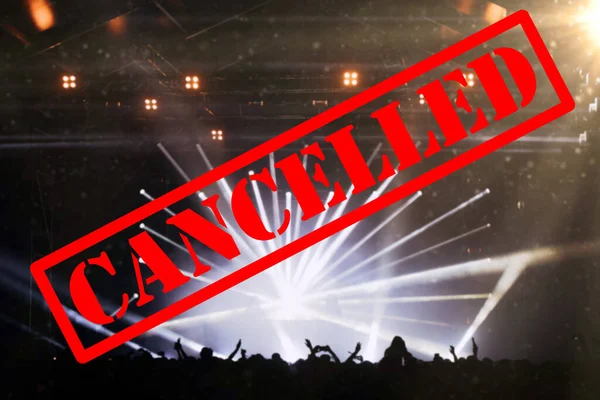 Cancelled events and music festivals background. Avoid Covid-19/ Coronavirus outbreak concept.