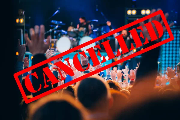 Cancelled events and music festivals background. Avoid Covid-19/ Coronavirus outbreak concept.
