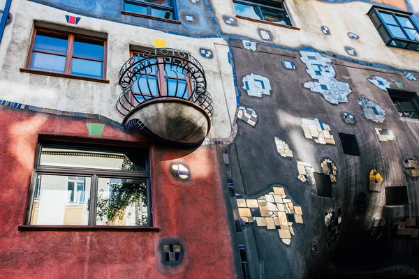 Wiedeń Austria 2019 Street View Postmodern Hundertwasser Museum Wien Projekt — Zdjęcie stockowe