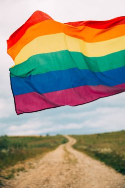 LGBT gay bayrağı rüzgarda dalgalanıyor