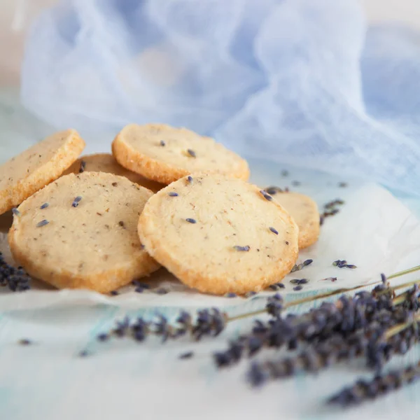 Aromatic lavender cookies. French cuisine, handmade — Stock Photo, Image