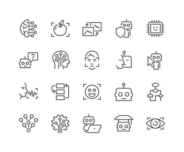 Line Artificial Intelligence Icons clipart