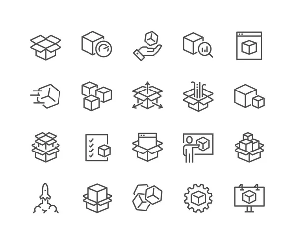 Línea Resumen Iconos de producto — Archivo Imágenes Vectoriales