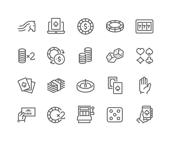 Line Gambling Icons