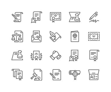Line Legal Documents Icons clipart