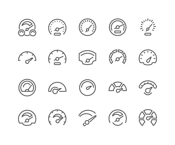 Line Speedometer Icons