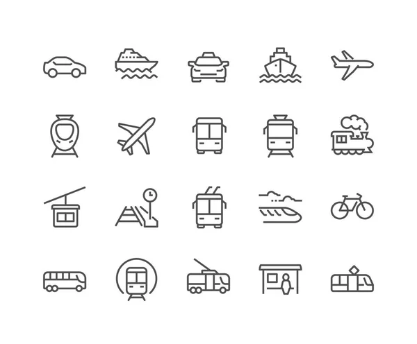 Línea de transporte público iconos — Archivo Imágenes Vectoriales