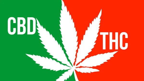 cbd vs thc kenevir sativa ganja büyük metin tipografi illüstrasyonu