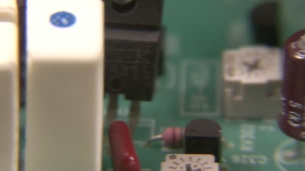 Extreme Close Electronic Circuit Board — Stock Video