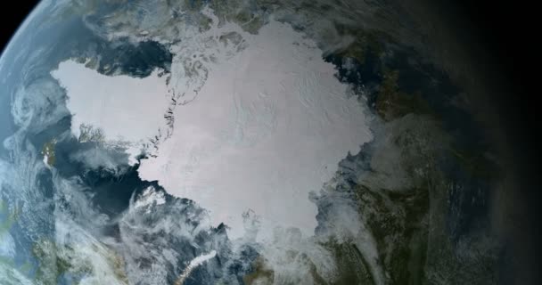 Orbitando Sobre Pólo Norte Animação — Vídeo de Stock