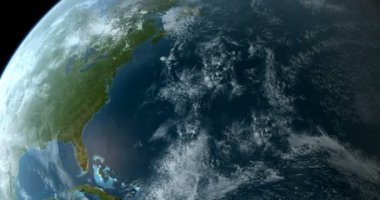 Usa Kuzey Amerika 'nın yörüngesinde 4k 3d Animasyon