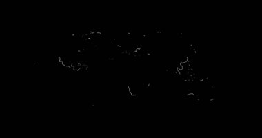 Çizgiler 2D animasyon Dünya Haritası 