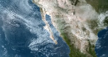 Kuzey Amerika 'nın batısında yörüngede Usa 4k 3d Animasyon