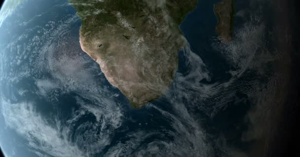 Föld Körüli Pályán Afrika Felett Animation — Stock videók