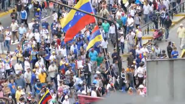 Protesta Por Libertad Venezuela Contra Comunismo Contra Socialismo Caracas Venezuela — Vídeos de Stock