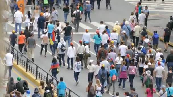 Protest Dla Wolności Wenezueli Przeciw Komunizmom Przeciw Socjalizmowi Caracas Wenezuela — Wideo stockowe