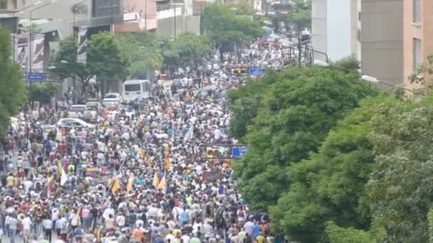 Протест Проти Свободи Венесуелі Проти Комунізму Проти Соціалізму Каракас Венесуели — стокове відео