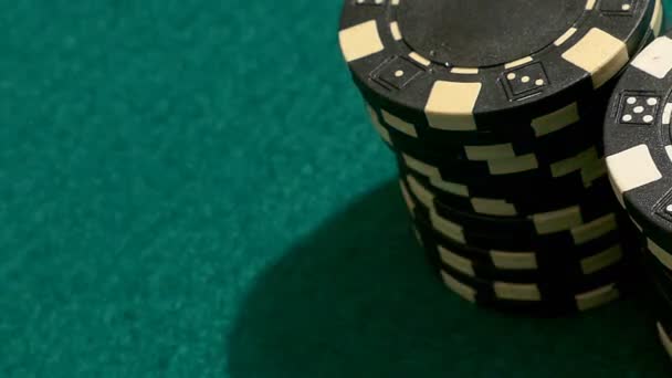 Jugando Con Fichas Casino Casino Chips Apuesto Todo — Vídeos de Stock