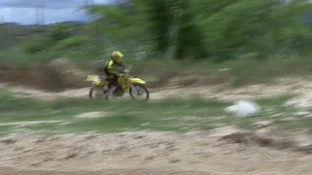 Pembalap Motocross Kompetisi Olahraga Ekstrim — Stok Video