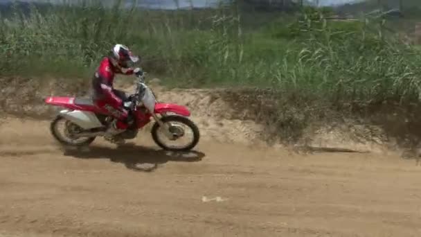 Motocross Racer Extreme Sportcompetitie — Stockvideo