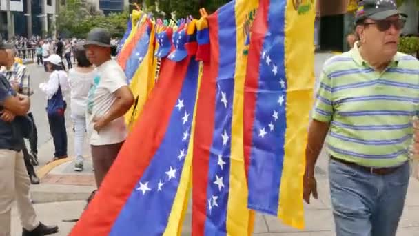 Protesta Por Libertad Venezuela Contra Comunismo Contra Socialismo Caracas Venezuela — Vídeo de stock