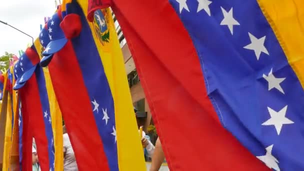 Venezuela Zászlók Sapkák Értékesítése Utcán — Stock videók