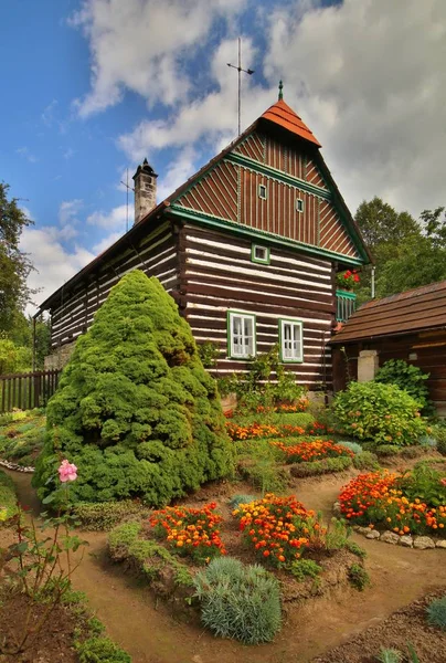 Traditioneel Houten Huisje Tsjechië — Stockfoto