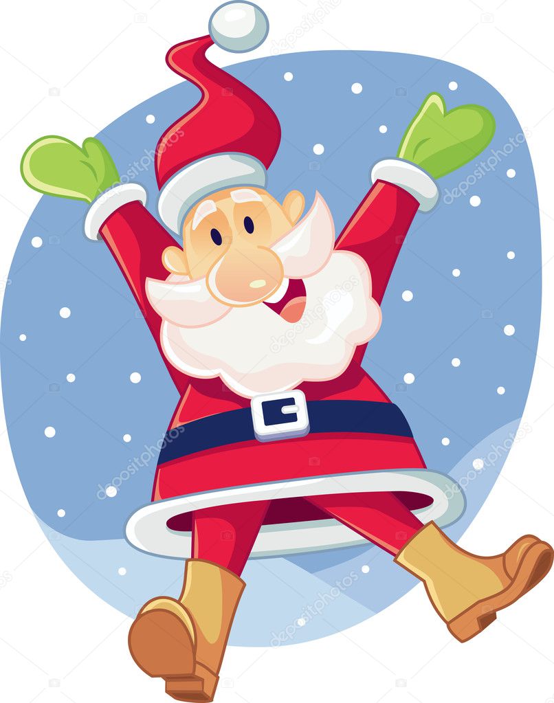 Super Excited Santa Claus Vector Cartoon