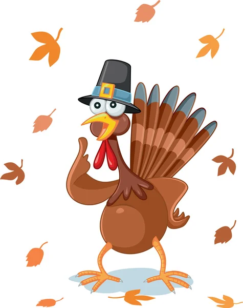 Thanksgiving Turkije Funny Cartoon Vector — Stockvector