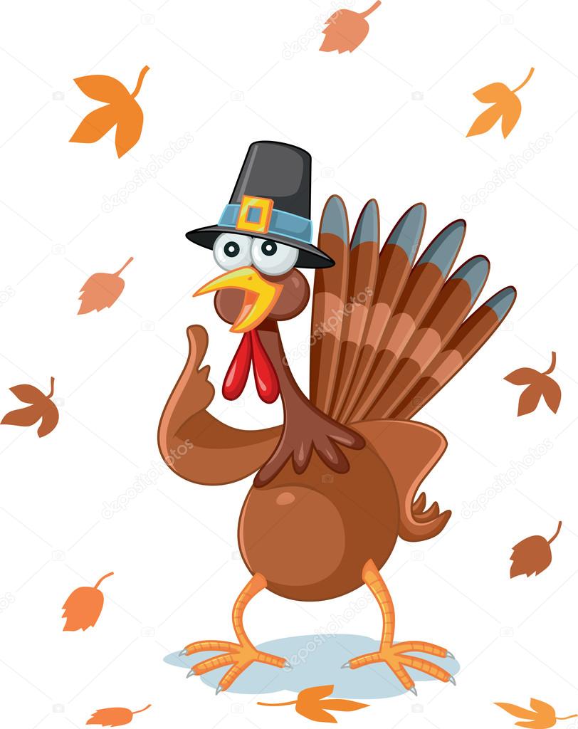 Thanksgiving Turkey Funny Vector Cartoon