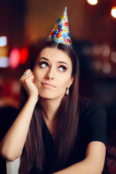 Sad Bored Woman at a Party Having No Fun — Stok Foto