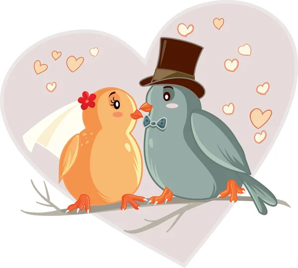 Illustration vectorielle de bande dessinée Love Birds — Image vectorielle