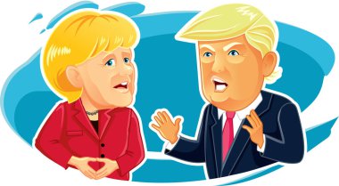 Angela Merkel ve Donald Trump karikatürü