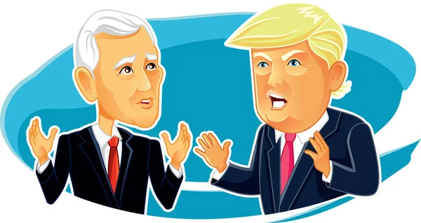 23 Şubat 2017 vektör Mike peni ve Donald Trump karikatür 