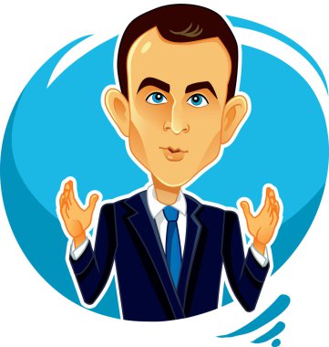 8 Haziran 2017 Emmanuel Macron vektör karikatür