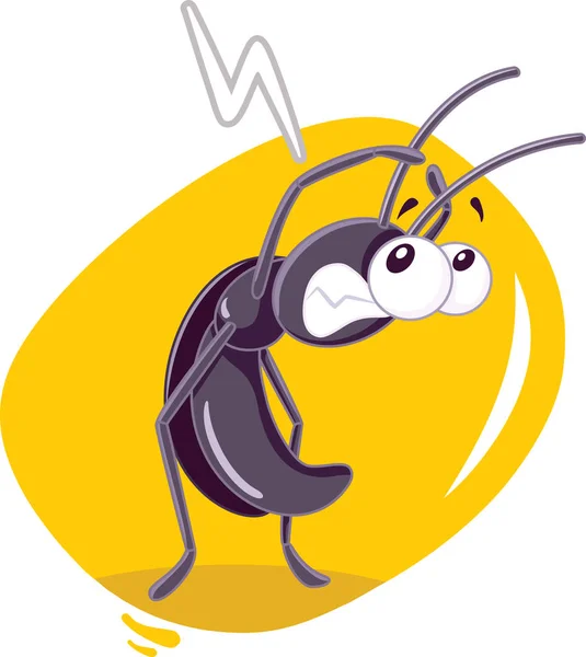Miedo cucaracha insecto vector de dibujos animados — Archivo Imágenes Vectoriales