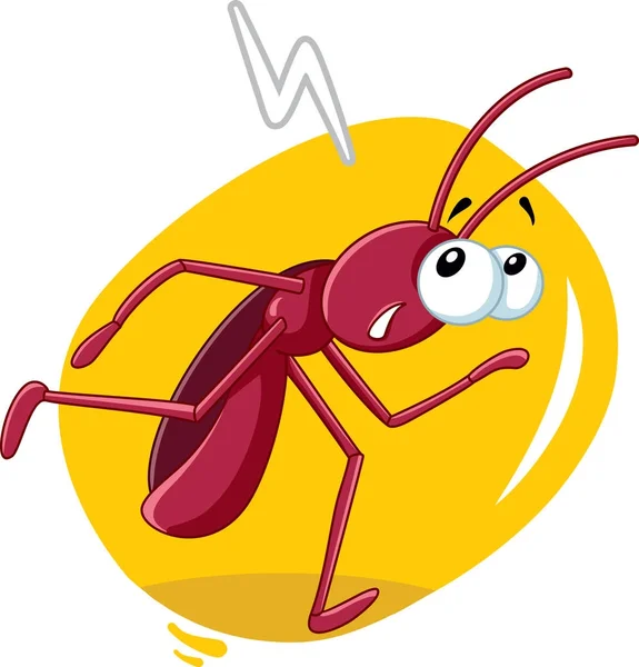 Running Cockroach Insect Vector Cartoon Illustration — Stock Vector