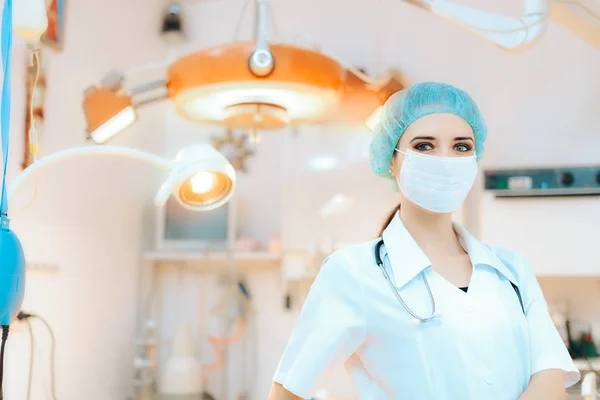 Female Doctor in Surgery Operating Hospital Room