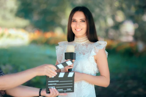 Professioneel Vrouwelijk Talent Auditie Voor Film Film Video Casting — Stockfoto
