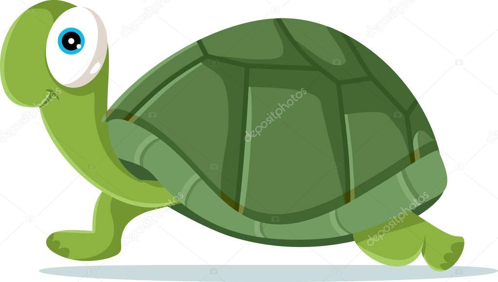 Cute Turtle Vector Cartoon Illustration
