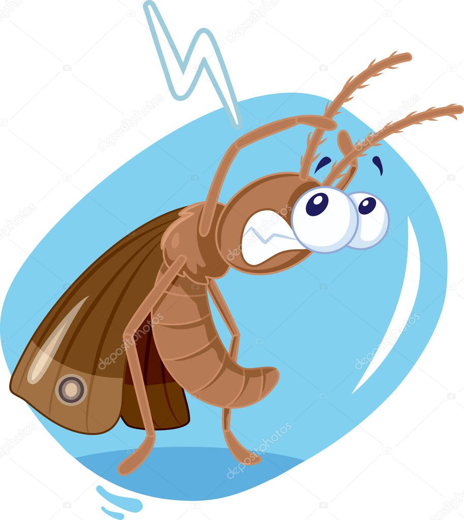 Scared Moth Insect Vector Cartoon