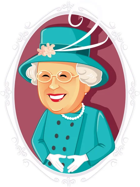 Queen Elizabeth Editorial Vector Caricature — Stock Vector