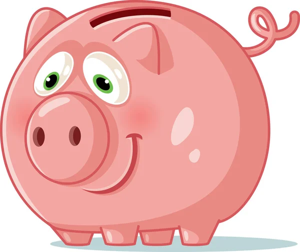 Piggy Bank Dibujos Animados Ahorro Dinero Vector Ilustración — Vector de stock