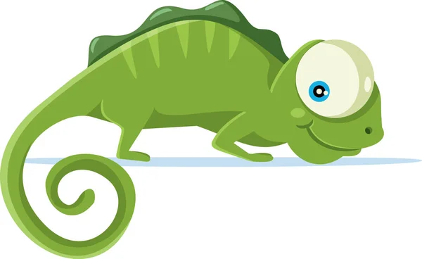 Cute Chameleon Vector Cartoon Illustration — Stock Vector